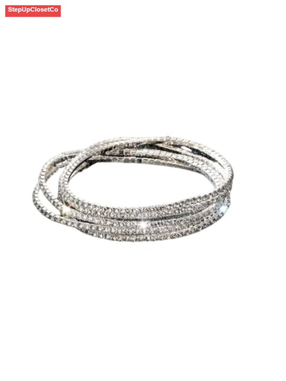 10 Piece Stretch Rhinestone Bracelet Set – Sparkling Crystal Elastic Stackable